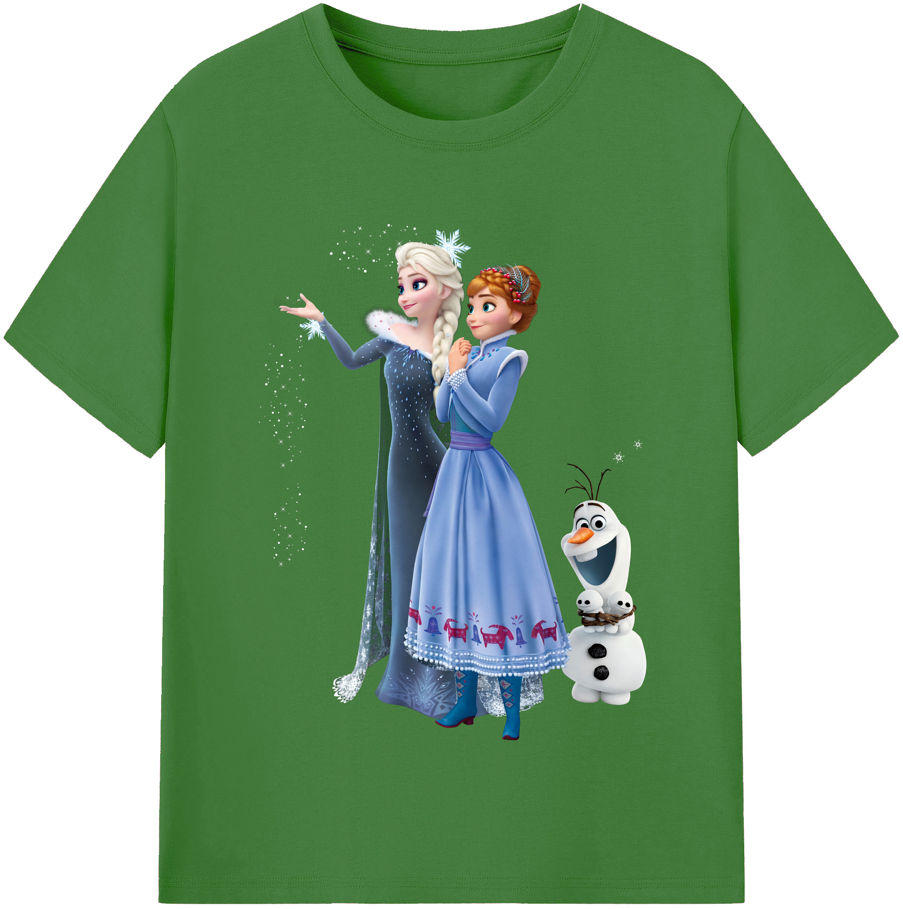（画像用） アナと雪の女王 アンナ エルサ Frozen Anna Elsa レディースカジュアルプリントTシャツ（綿100％）